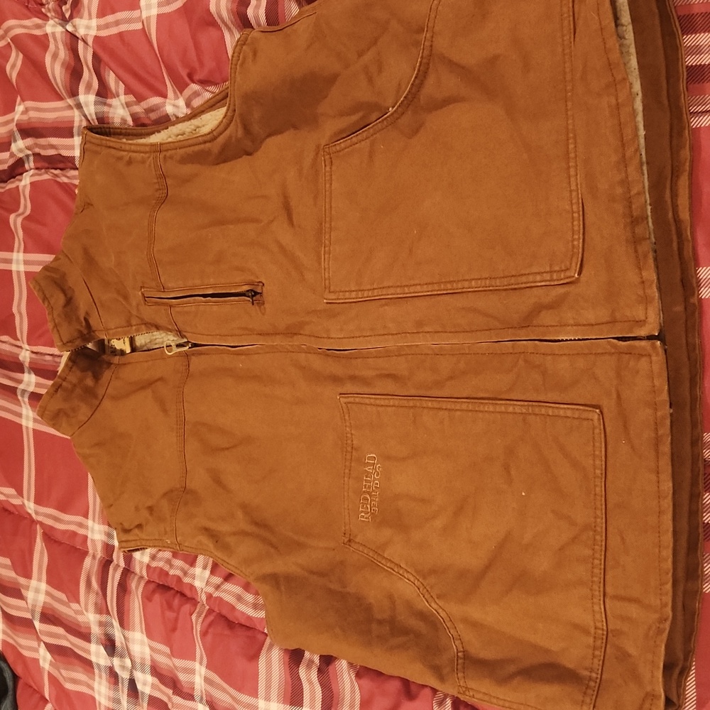Mens canvas sherpa lined vest